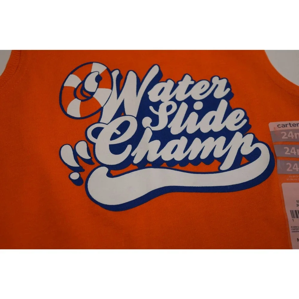 NWT‎ Carter's Water Slide Champion Tank Size 24mo Boys or Girls in Orange